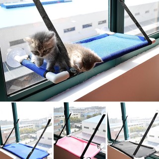 Katze Haustier hängende Bett Fenster Hängematte atmungsaktive Sitzstange Regal Sitz Saugnapf schwarz