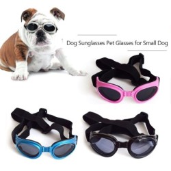 Hundesonnenbrille, Hundebrille, Haustierbrille, UV-Schutz, Sonnenbrille, verstellbar schwarz
