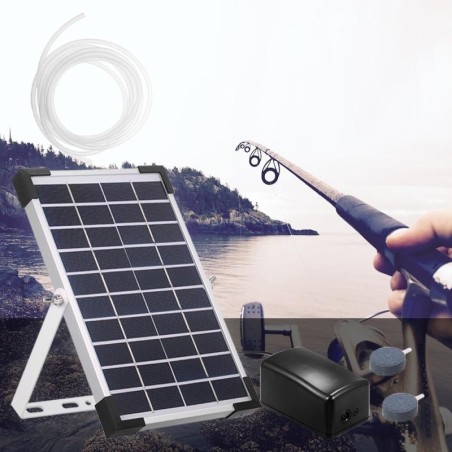 Solar-Sauerstoffpumpe, Aquarium-Oxygenator, Aquarium-Sauerstoffbelüfter, Teichbelüfter schwarz