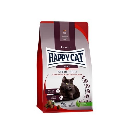 HAPPY CAT Trockenfutter Katze Adult, Sterilised, Voralpen-Rind 10 kg