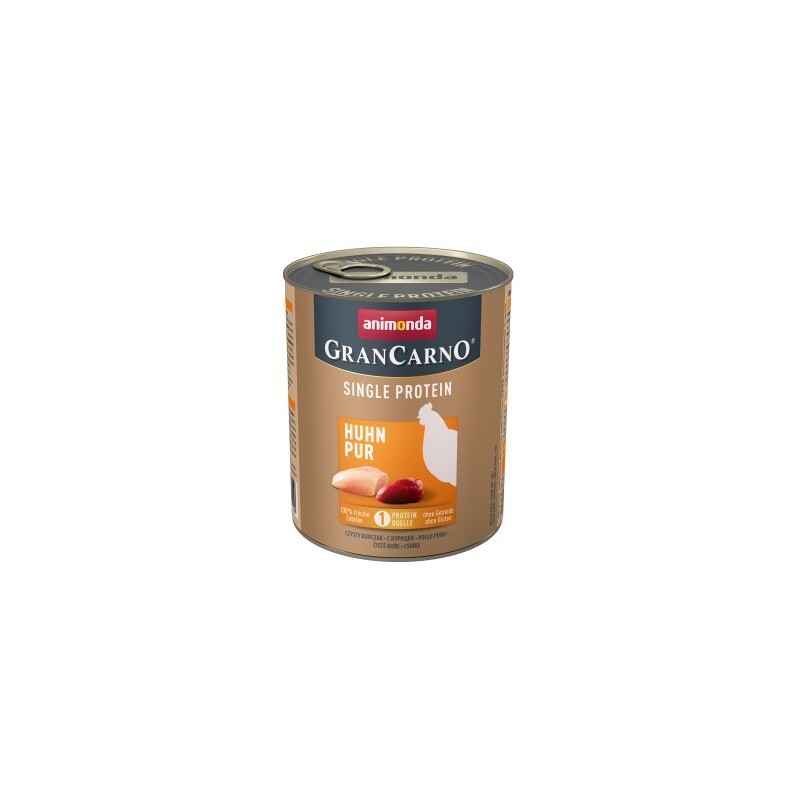 animonda GranCarno Single Protein Nassfutter Hund Adult, Huhn pur 24x800 g