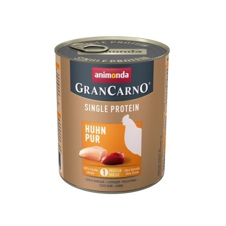 animonda GranCarno Single Protein Nassfutter Hund Adult, Huhn pur 24x800 g