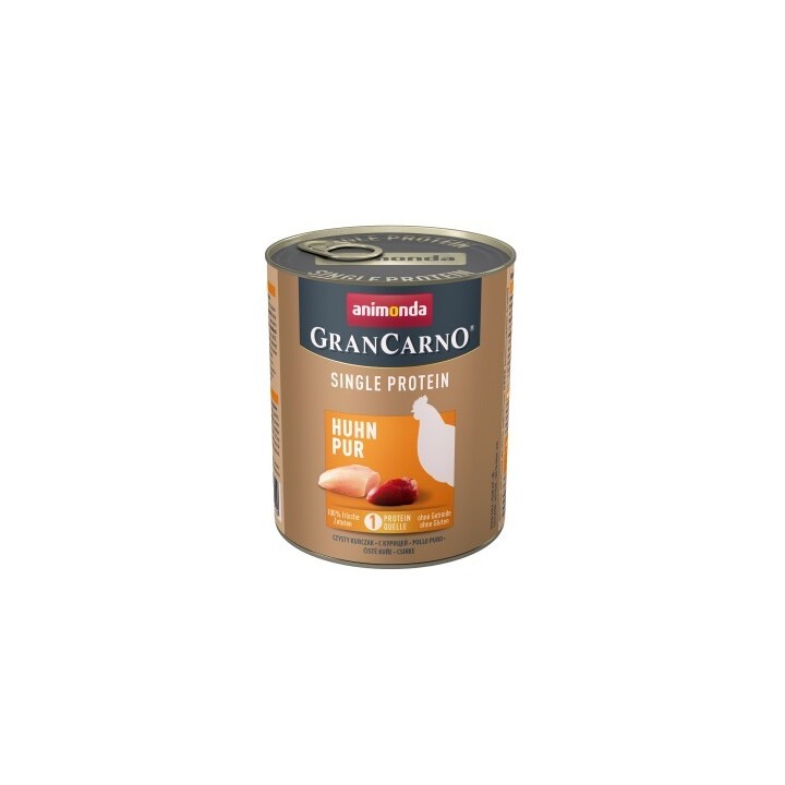 animonda GranCarno Single Protein Nassfutter Hund Adult, Huhn pur 24x800 g