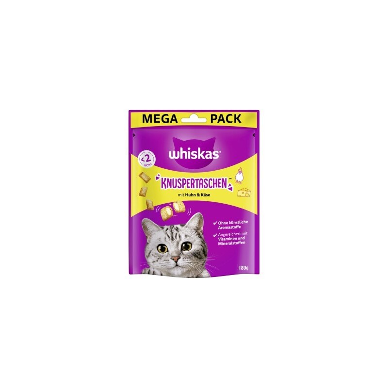 Whiskas Knuspertaschen Mega Pack 180g Huhn und Käse