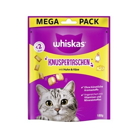 Whiskas Knuspertaschen Mega Pack 180g Huhn und Käse