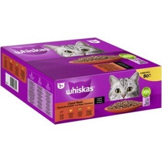 Whiskas Jumbo Pack 1+ Klassische Auswahl in Sauce 80 x 85g