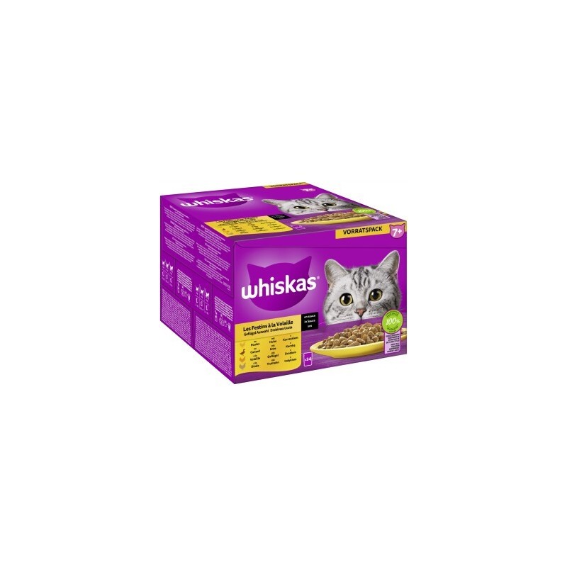 Whiskas Multipack 7+ Geflügel Auswahl in Sauce 24 x 85g