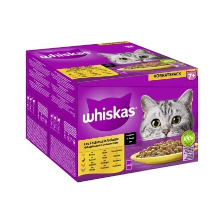 Whiskas Multipack 7+ Geflügel Auswahl in Sauce 24 x 85g