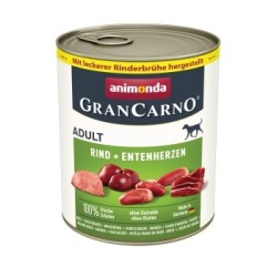 animonda GranCarno Original Nassfutter Hund Adult, Rind und Entenherzen 12x800 g