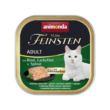 animonda Vom Feinsten Adult mit Schlemmerkern 32x100g Rind, Lachsfilet & Spinat