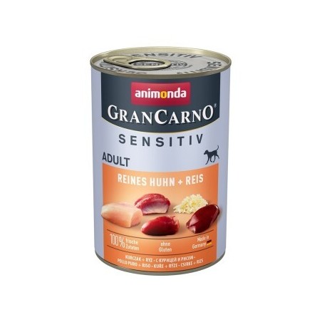 animonda GranCarno Sensitiv Nassfutter Hund Adult, Huhn und Reis 24x400 g