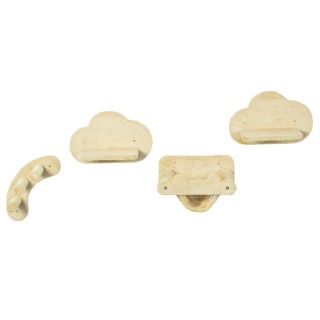 PawHut Katzen Kletterwand Set 4-teilig 3-stufige Sprossenleiter 2 Sprungplattformen Hängematte mit Plüschbezug Beige für akti