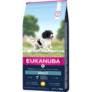 EUKANUBA Trockenfutter Hund Active Medium Breed Adult, mit Huhn 15 kg