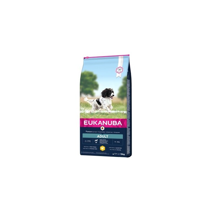 EUKANUBA Trockenfutter Hund Active Medium Breed Adult, mit Huhn 15 kg