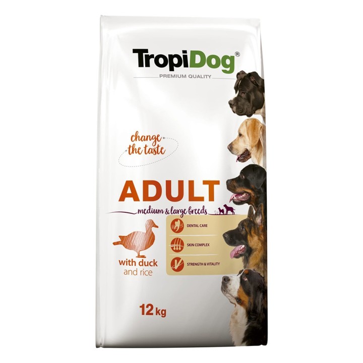Tropidog Premium Adult Medium & Large Ente & Reis - 12 kg