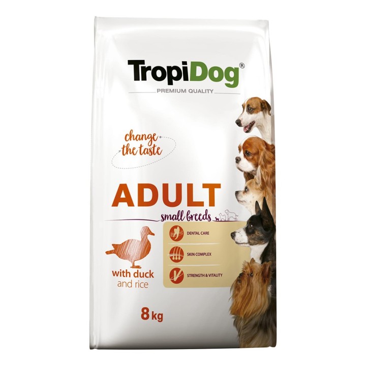 Tropidog Premium Adult Small Ente & Reis - 8 kg