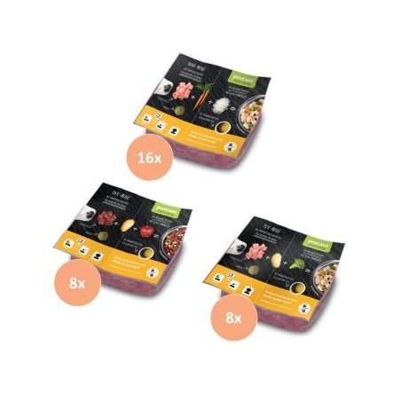 ProCani BARF Komplettmenü TK-Blockware Napffertig Probierpaket Geflügel 32x500 g