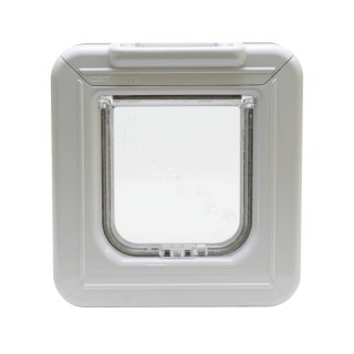 Cat Mate Elite Mikrochip-Katzenklappe mit 4-Wege-Verriegelung und Timer, Weiß (355W)