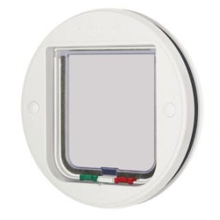 Cat Mate Katzenklappe für Glas mit manueller 4-Wege-Verriegelung – Weiß (210W)