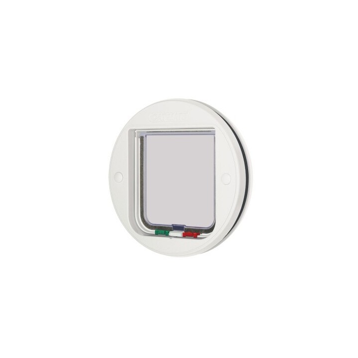 Cat Mate Katzenklappe für Glas mit manueller 4-Wege-Verriegelung – Weiß (210W)