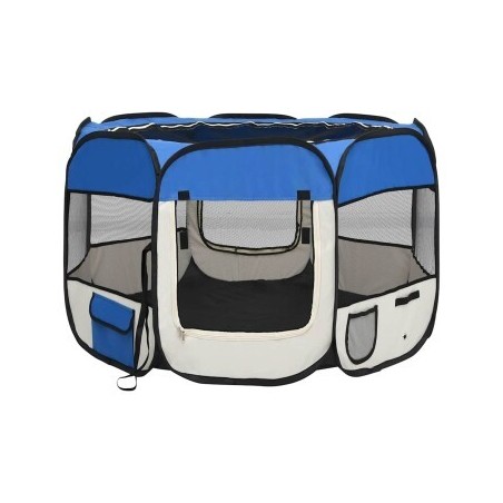 VidaXL faltbarer Welpenlaufstall blau 90 cm, 90 cm, 58 cm