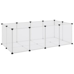 VidaXL Kleintierkäfig PP Stahl Freigehege Transparent/Schwarz