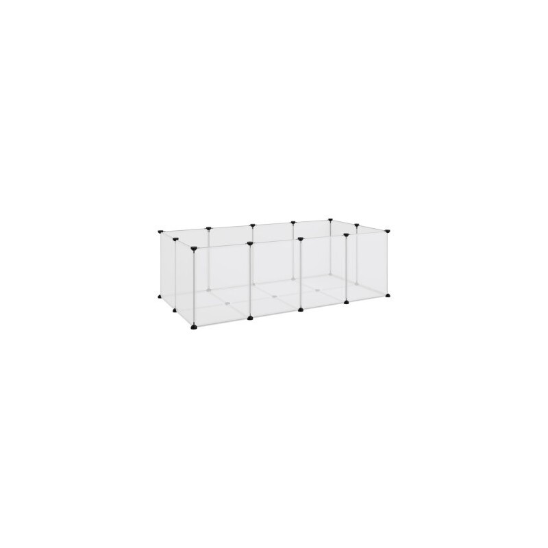 VidaXL Kleintierkäfig PP Stahl Freigehege Transparent/Schwarz