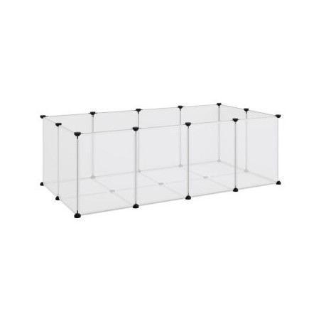 VidaXL Kleintierkäfig PP Stahl Freigehege Transparent/Schwarz