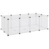 VidaXL Kleintierkäfig PP Stahl Freigehege Transparent/Schwarz