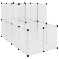 VidaXL Kleintierkäfig PP Stahl Freigehege Transparent/Schwarz