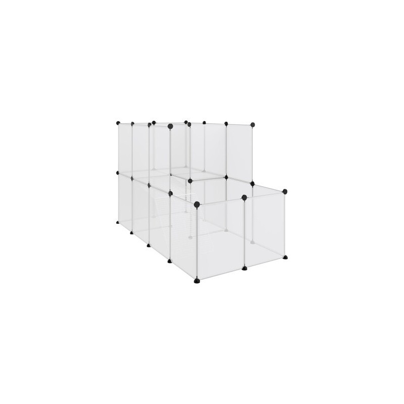 VidaXL Kleintierkäfig PP Stahl Freigehege Transparent/Schwarz