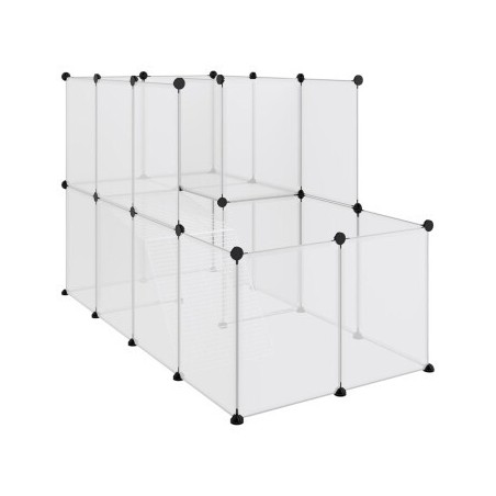 VidaXL Kleintierkäfig PP Stahl Freigehege Transparent/Schwarz