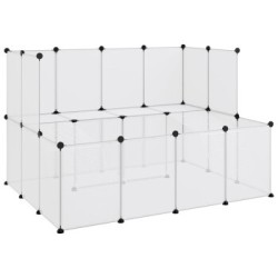 VidaXL Kleintierkäfig PP Stahl Freigehege Transparent/Schwarz
