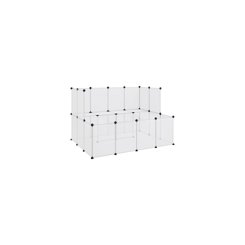VidaXL Kleintierkäfig PP Stahl Freigehege Transparent/Schwarz