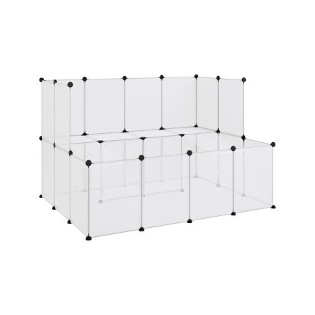 VidaXL Kleintierkäfig PP Stahl Freigehege Transparent/Schwarz