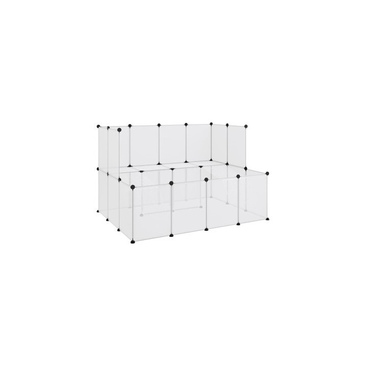 VidaXL Kleintierkäfig PP Stahl Freigehege Transparent/Schwarz