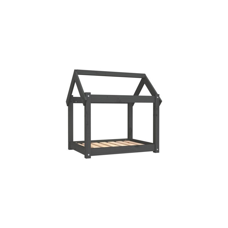 VidaXL Hundebett M (71x55x70 cm) aus Kiefernholz grau
