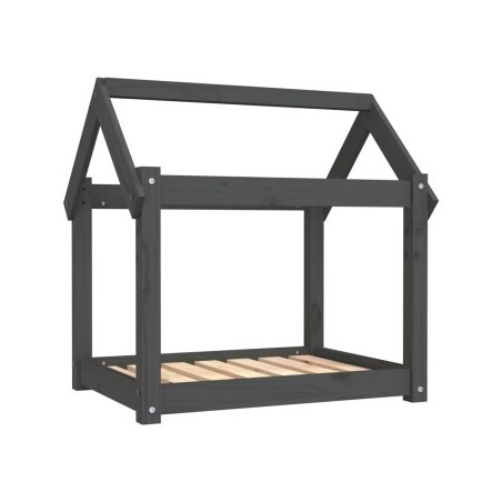 VidaXL Hundebett M (71x55x70 cm) aus Kiefernholz grau