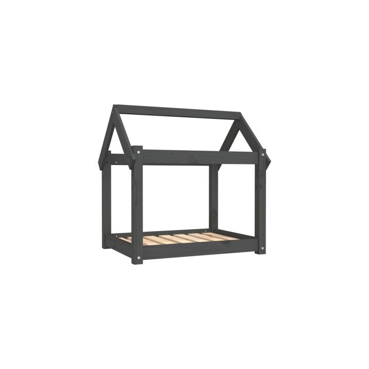 VidaXL Hundebett M (71x55x70 cm) aus Kiefernholz grau
