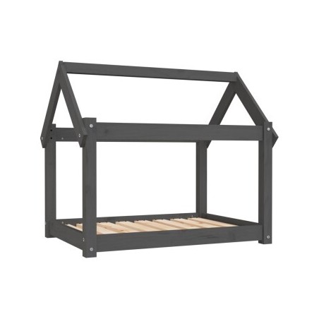 VidaXL Hundebett L (81x60x70 cm) aus Kiefernholz grau