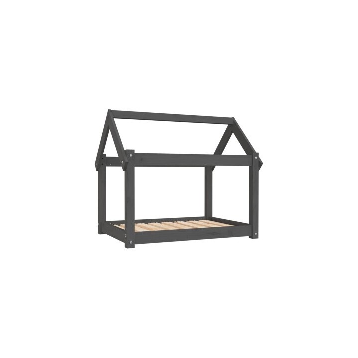 VidaXL Hundebett L (81x60x70 cm) aus Kiefernholz grau