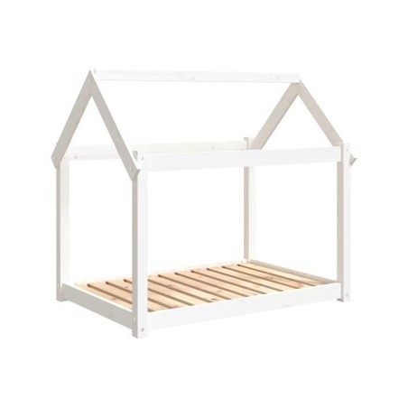 VidaXL Hundebett XL (101x70x90 cm) aus Kiefernholz weiß