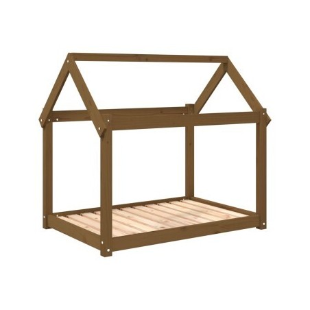VidaXL Hundebett XL (101x70x90 cm) aus Kiefernholz dunkelbraun
