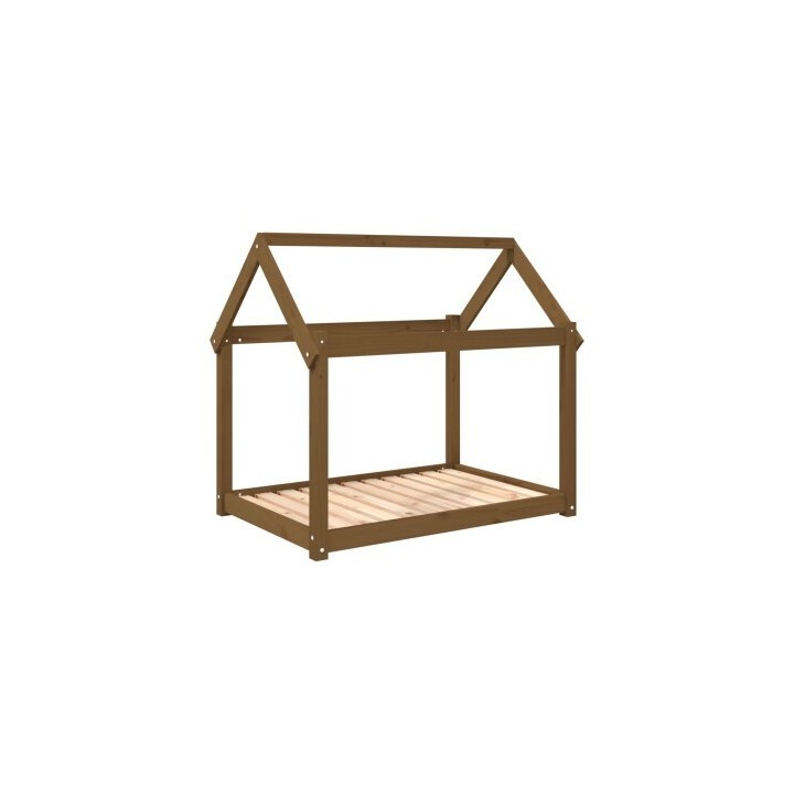 VidaXL Hundebett XL (101x70x90 cm) aus Kiefernholz dunkelbraun