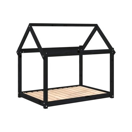VidaXL Hundebett XXL (111x80x100) aus Kiefernholz schwarz