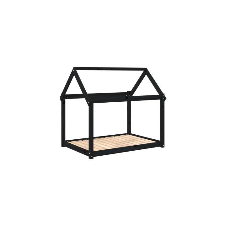 VidaXL Hundebett XXL (111x80x100) aus Kiefernholz schwarz