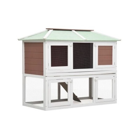 VidaXL Holz Kaninchenstall braun