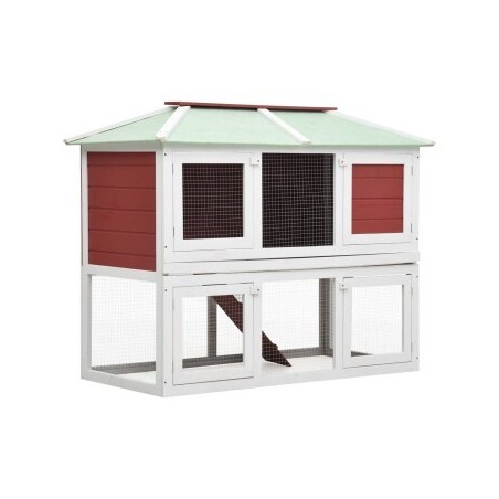 VidaXL Holz Kaninchenstall rot