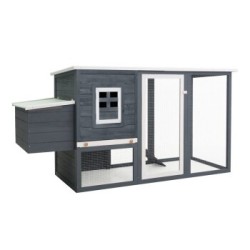 VidaXL Holz Hühnerstall mit Legenest grau