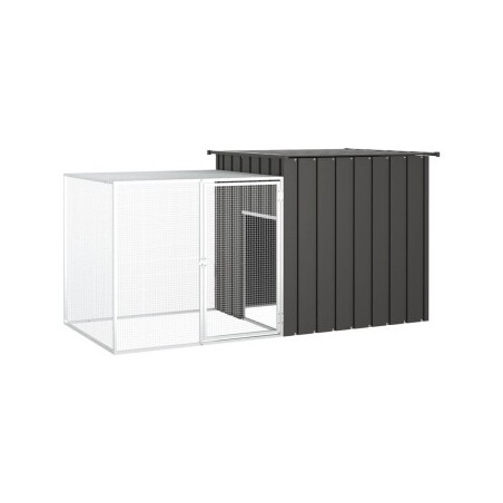 VidaXL Kaninchenkäfig 200x91x100cm Verzinkter Stahl Hasenstall anthrazit